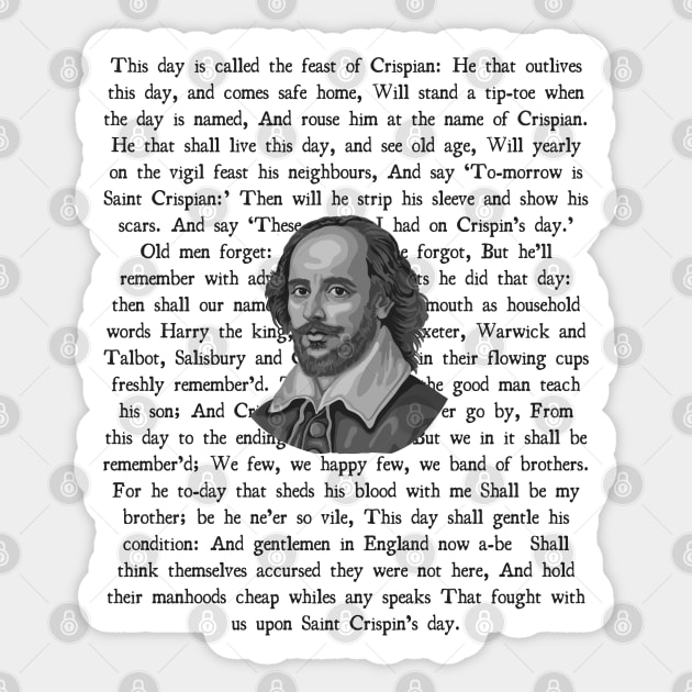 Shakespeare Saint Crispin Speech Sticker by Slightly Unhinged